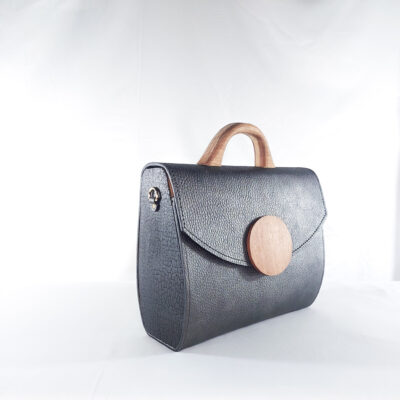 METALLIC GREY AFUA MAXI-CHIC TOP HANDLE BAG