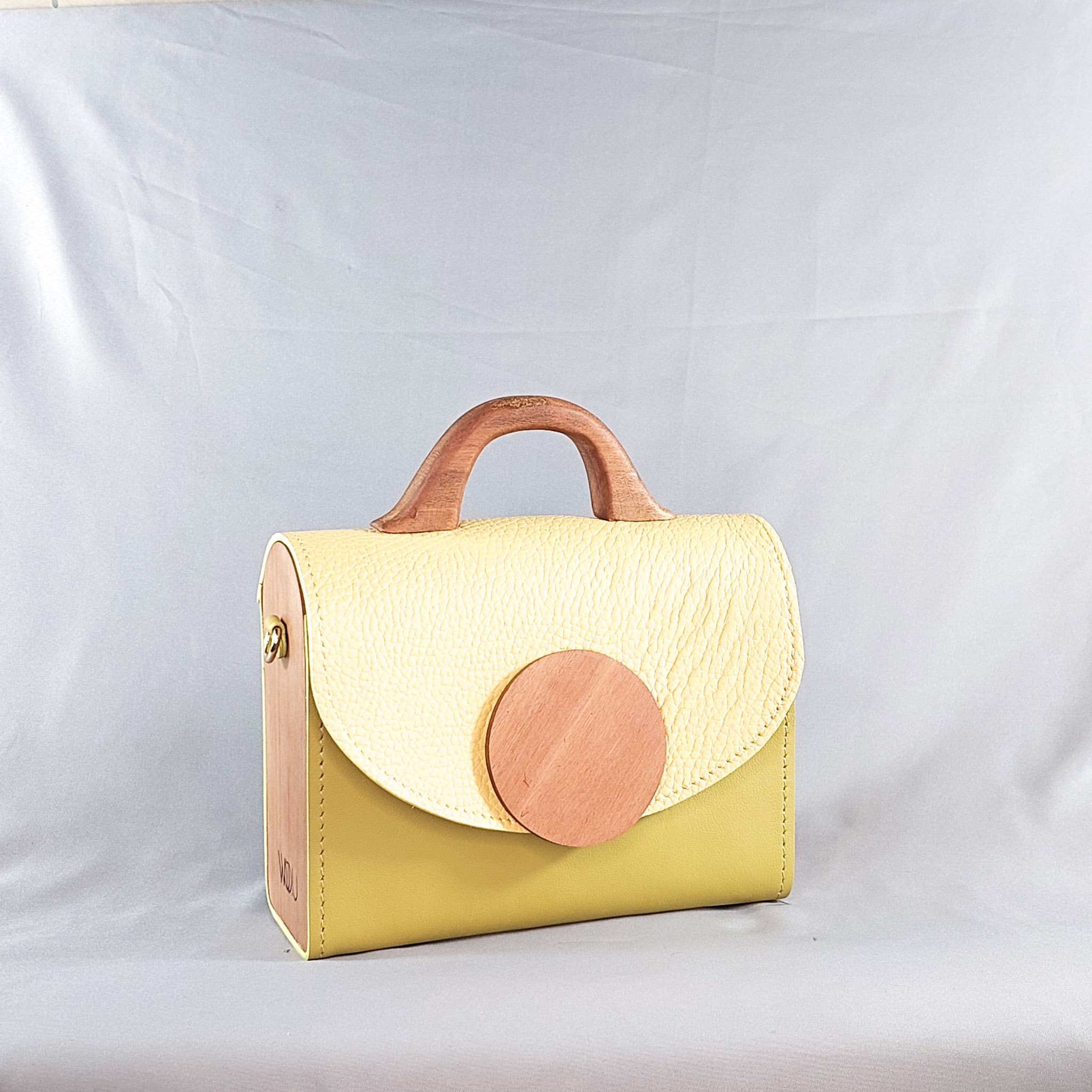 TEXTURED YELLOW AND GREEN KONAMA TOP HANDLE BAG - Image 2