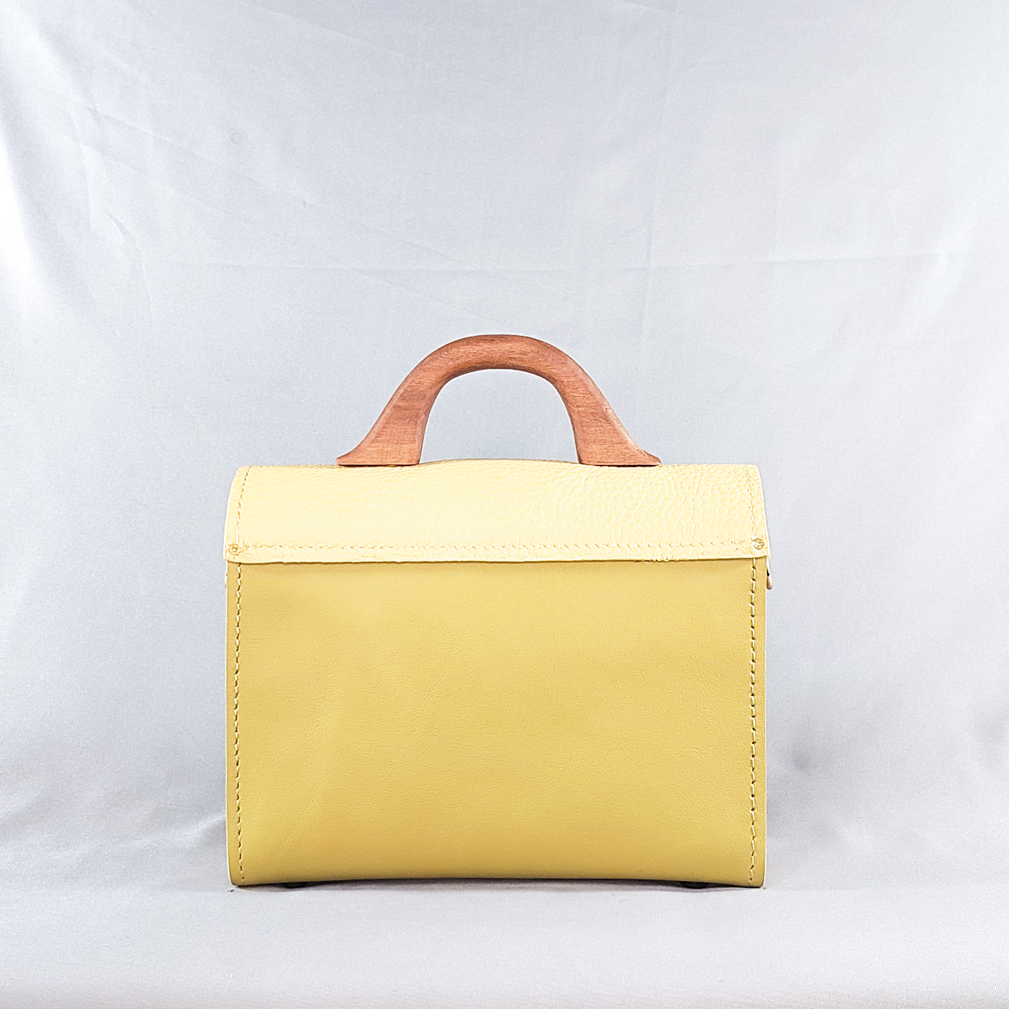 TEXTURED YELLOW AND GREEN KONAMA TOP HANDLE BAG - Image 3