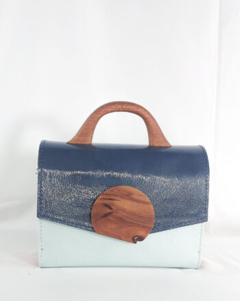 BLUE TWO-TONE KONAMA TOP HANDLE BAG