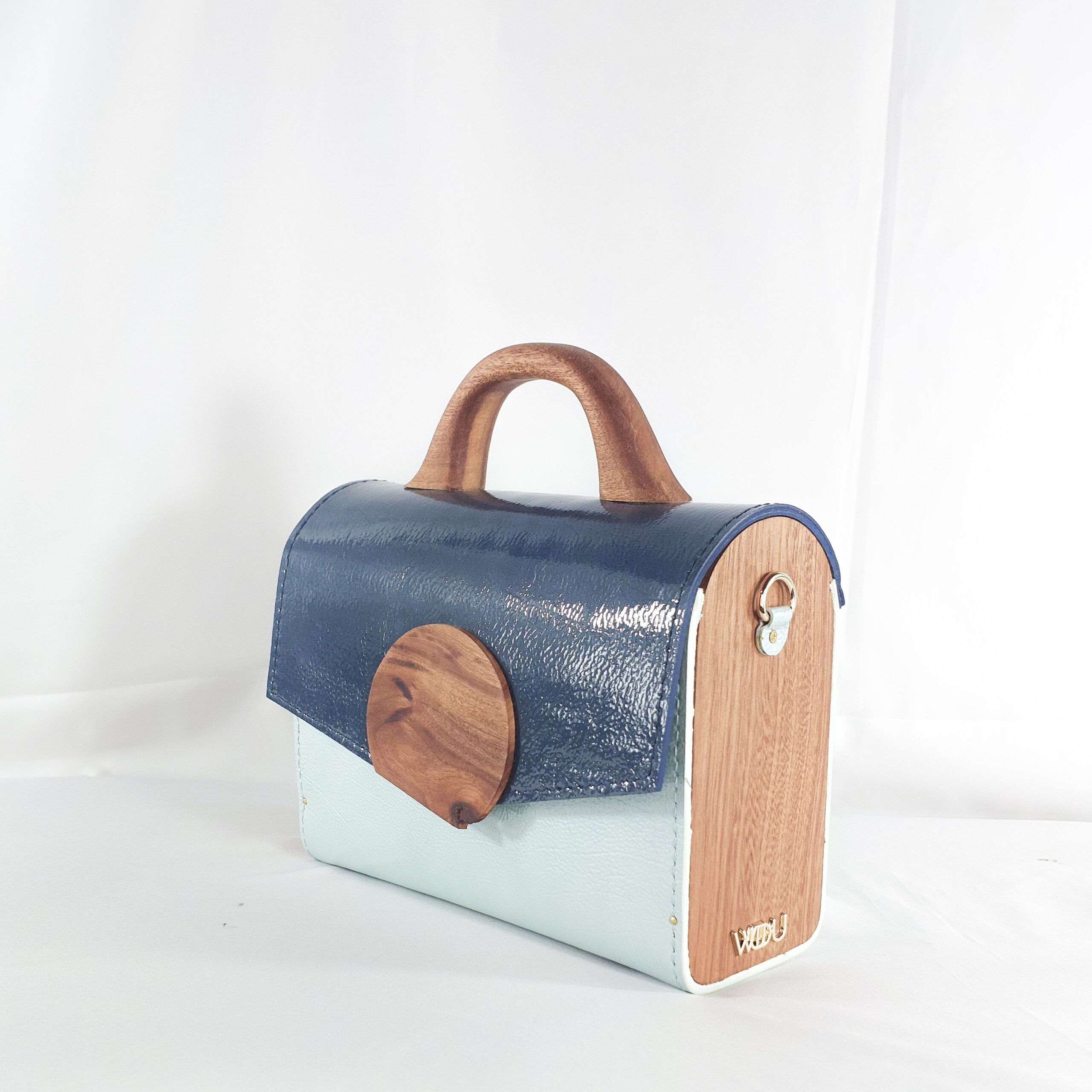 BLUE TWO-TONE KONAMA TOP HANDLE BAG - Image 2