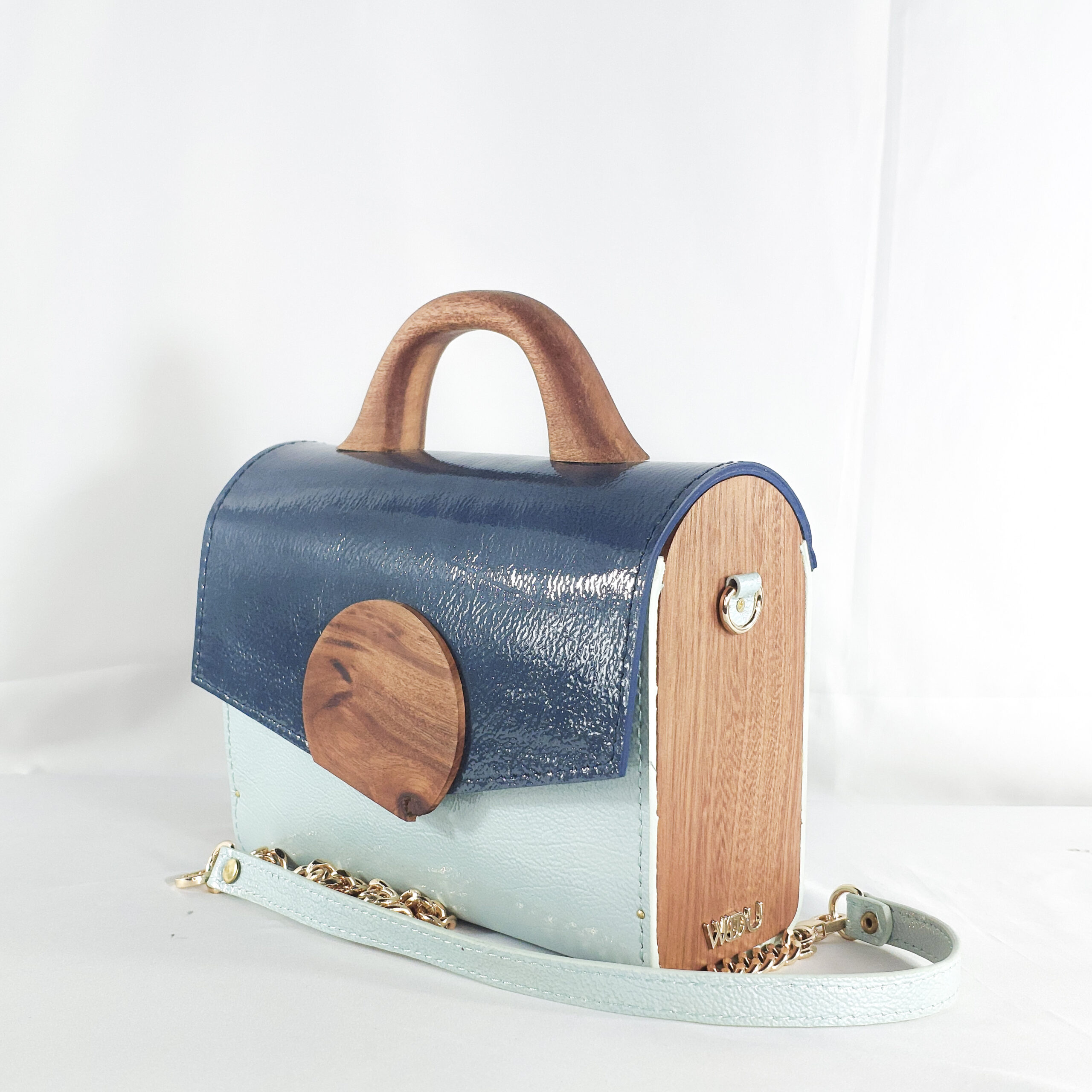 BLUE TWO-TONE KONAMA TOP HANDLE BAG - Image 3