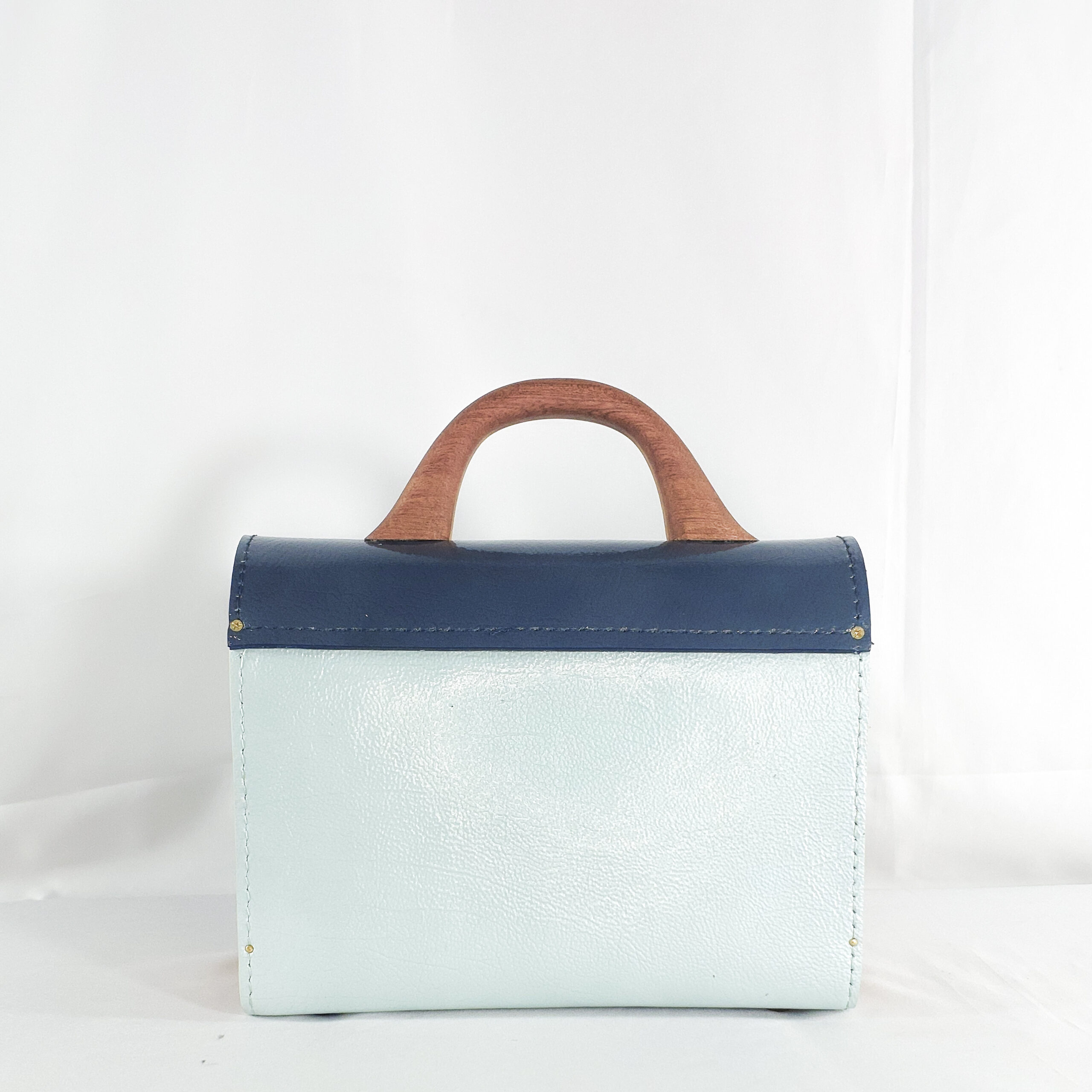 BLUE TWO-TONE KONAMA TOP HANDLE BAG - Image 4