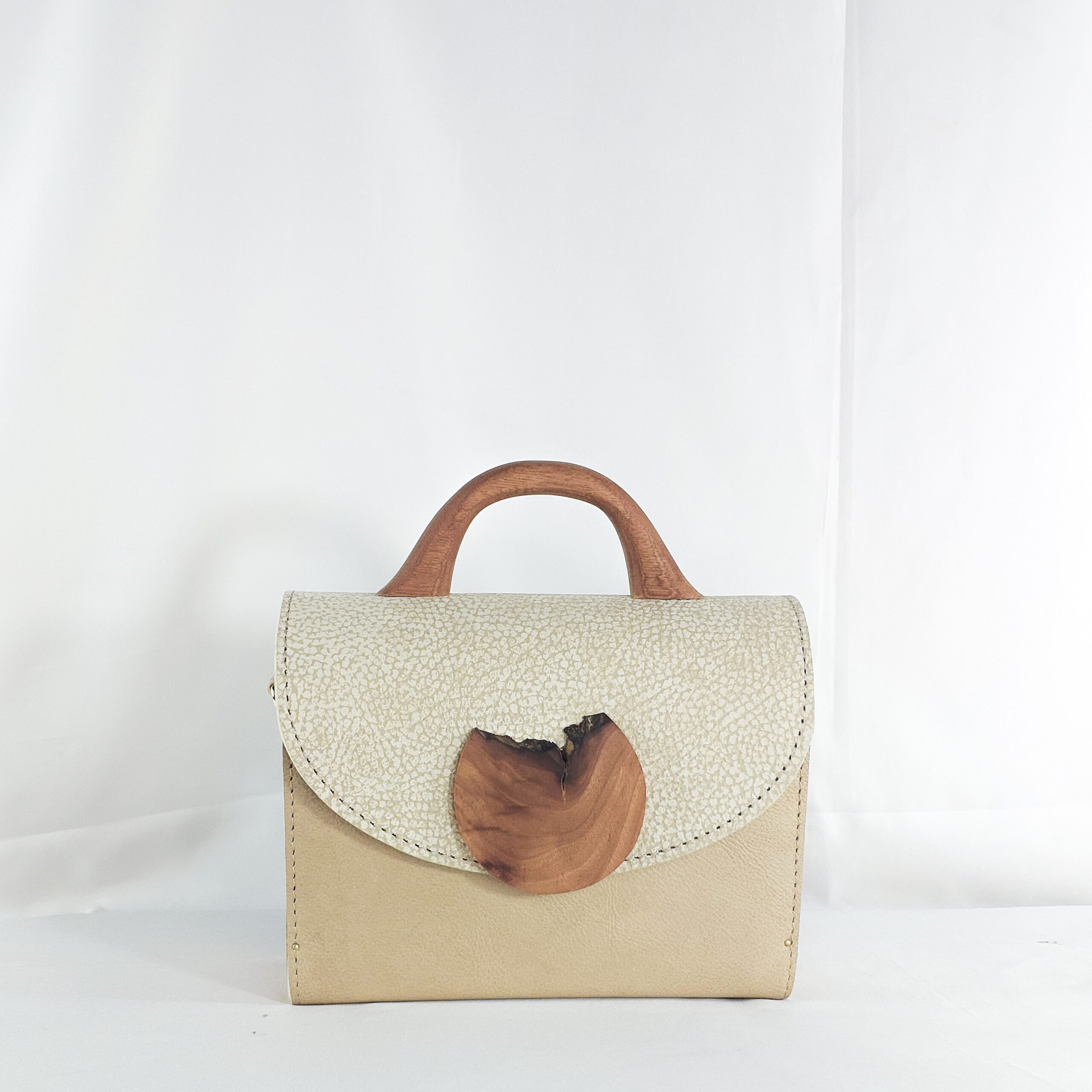 CREAM AND BEIGE KONAMA TOP HANDLE BAG - Image 2