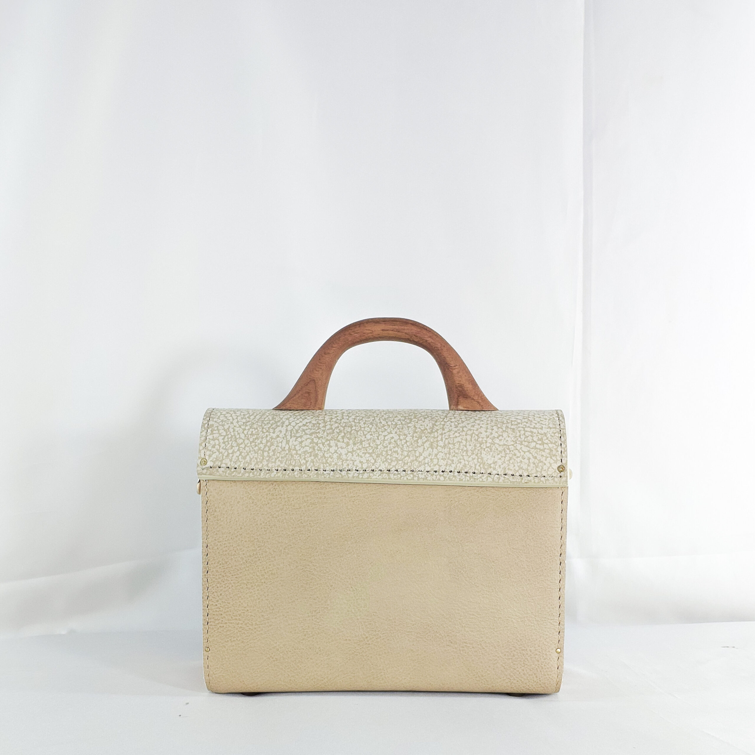 CREAM AND BEIGE KONAMA TOP HANDLE BAG - Image 5