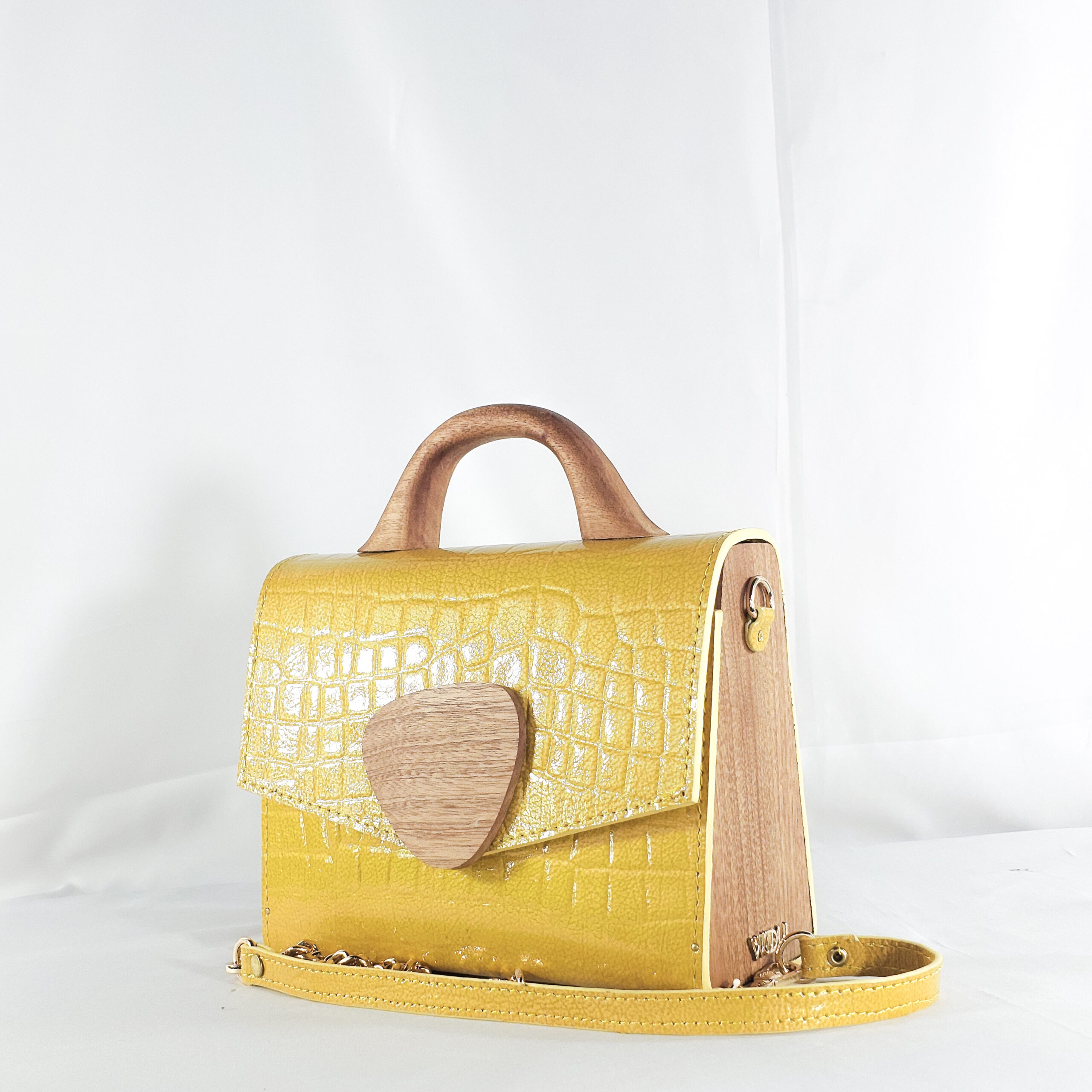 SAARA TOP HANDLE BAG IN YELLOW - Image 3