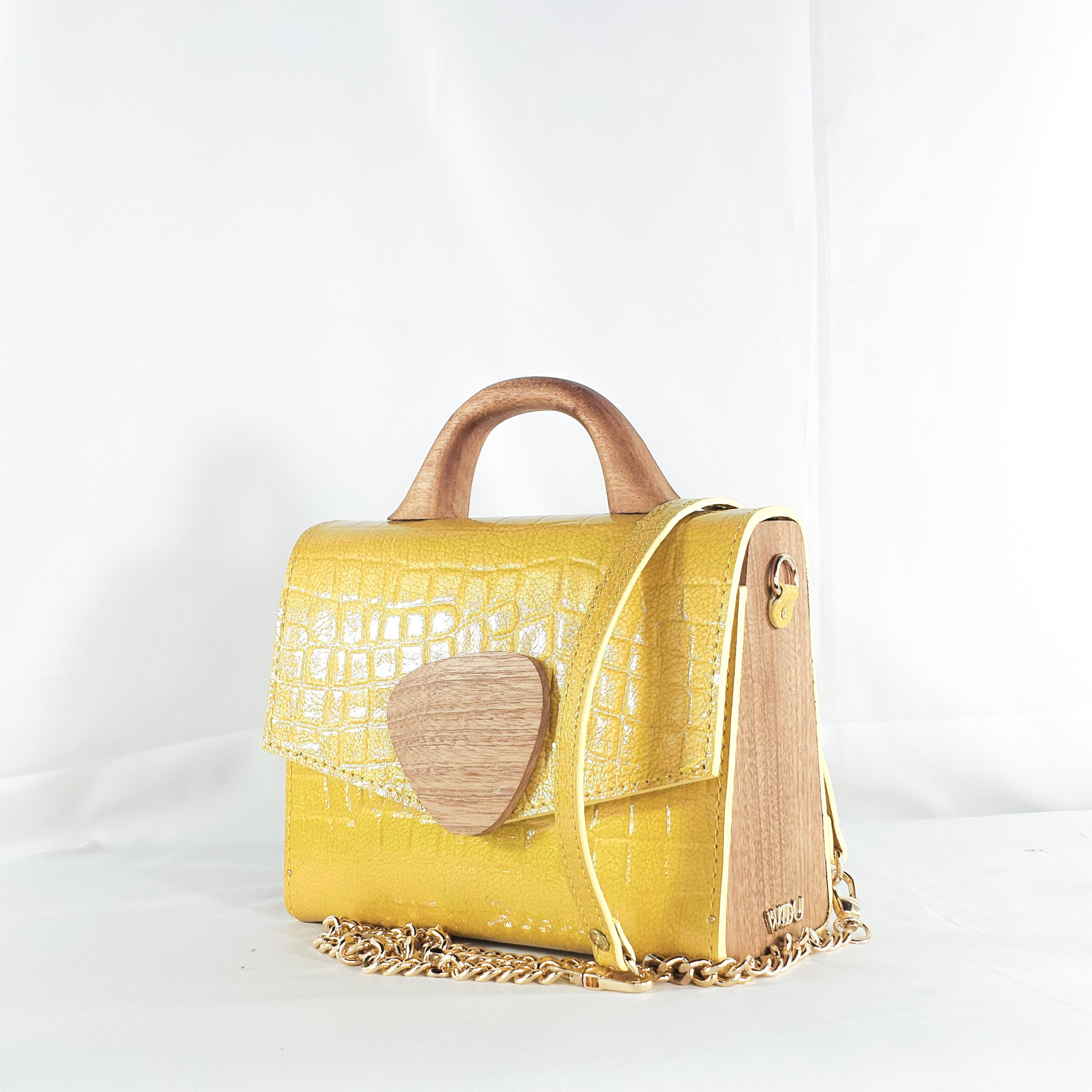 SAARA TOP HANDLE BAG IN YELLOW - Image 4