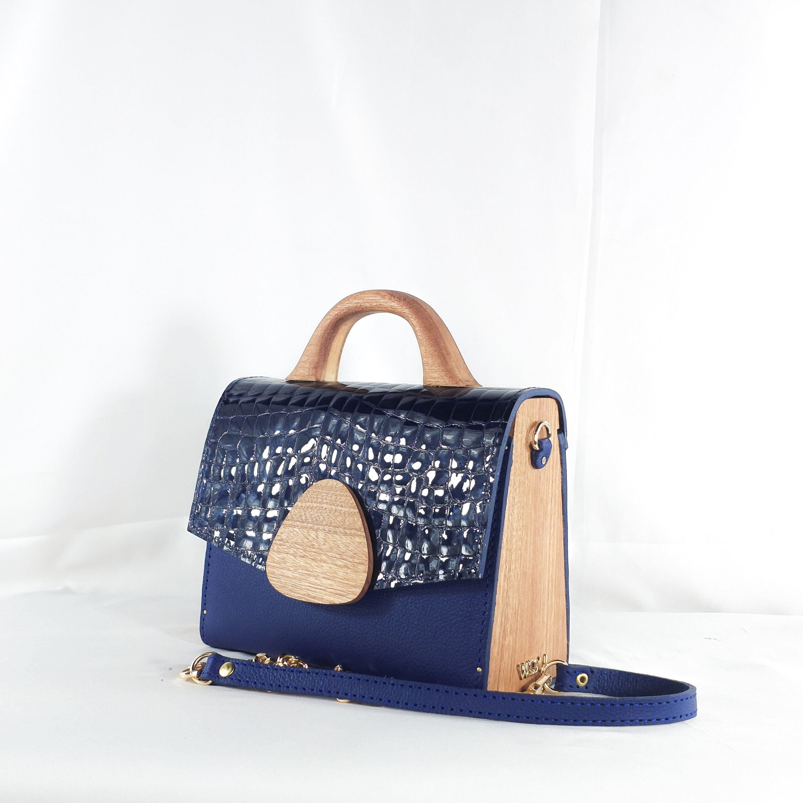 SAARA TOP HANDLE BAG IN BLUE TWO-TONE - Image 3