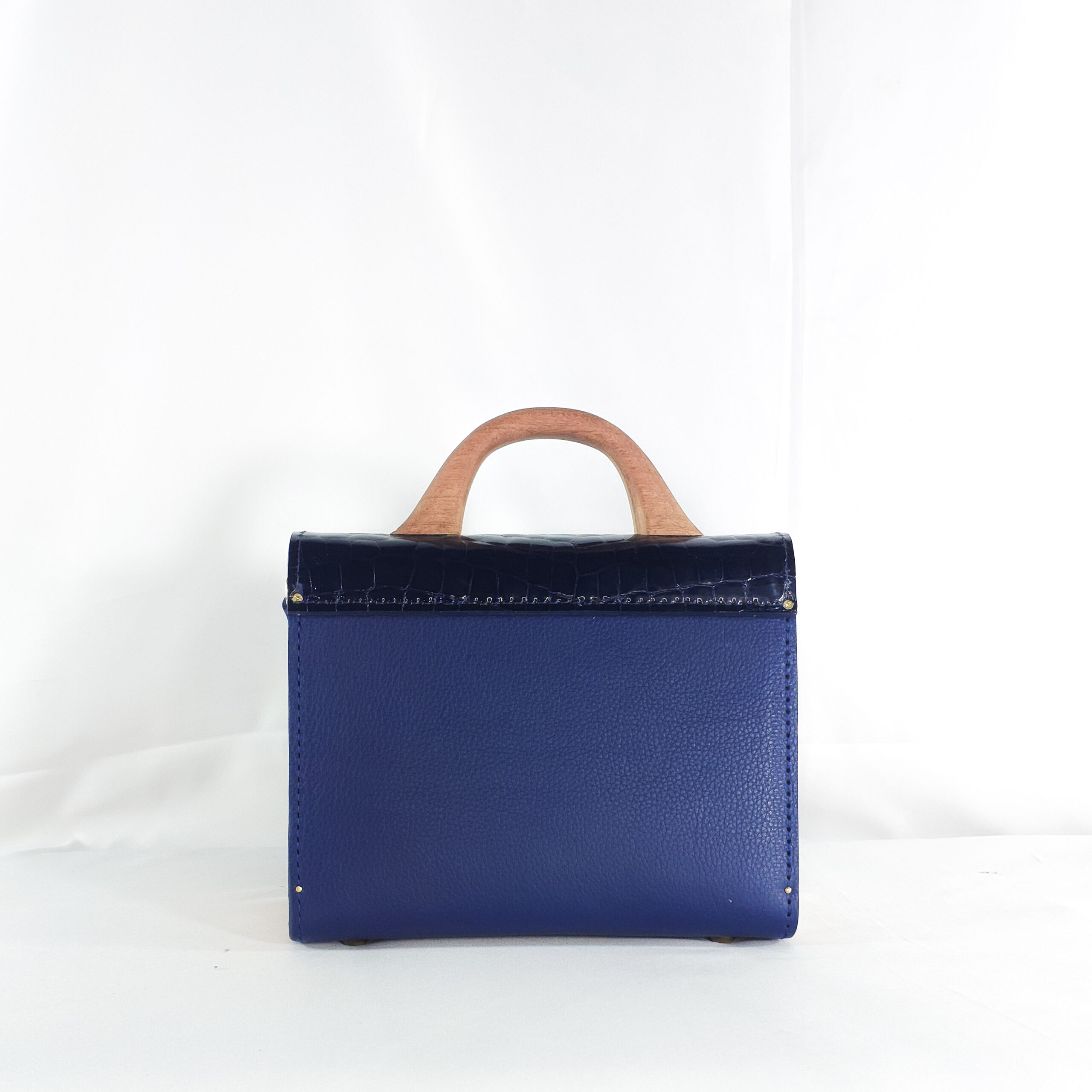 SAARA TOP HANDLE BAG IN BLUE TWO-TONE - Image 4