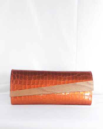DZIFA MAXI CLUTCH IN DARK ORANGE