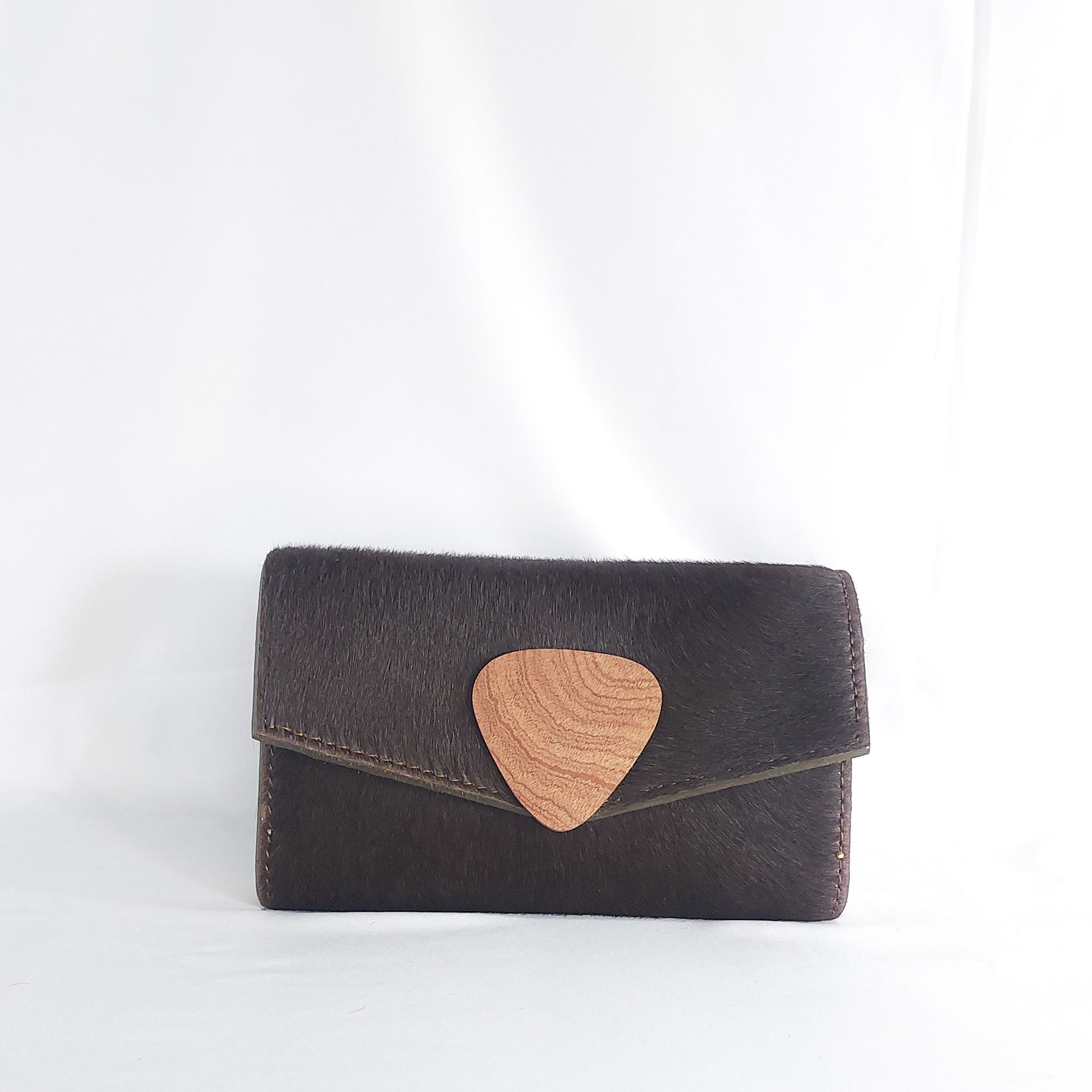 NANA AMA SMALL CLUTCH IN BROWN HAIR-ON-TEXTURE
