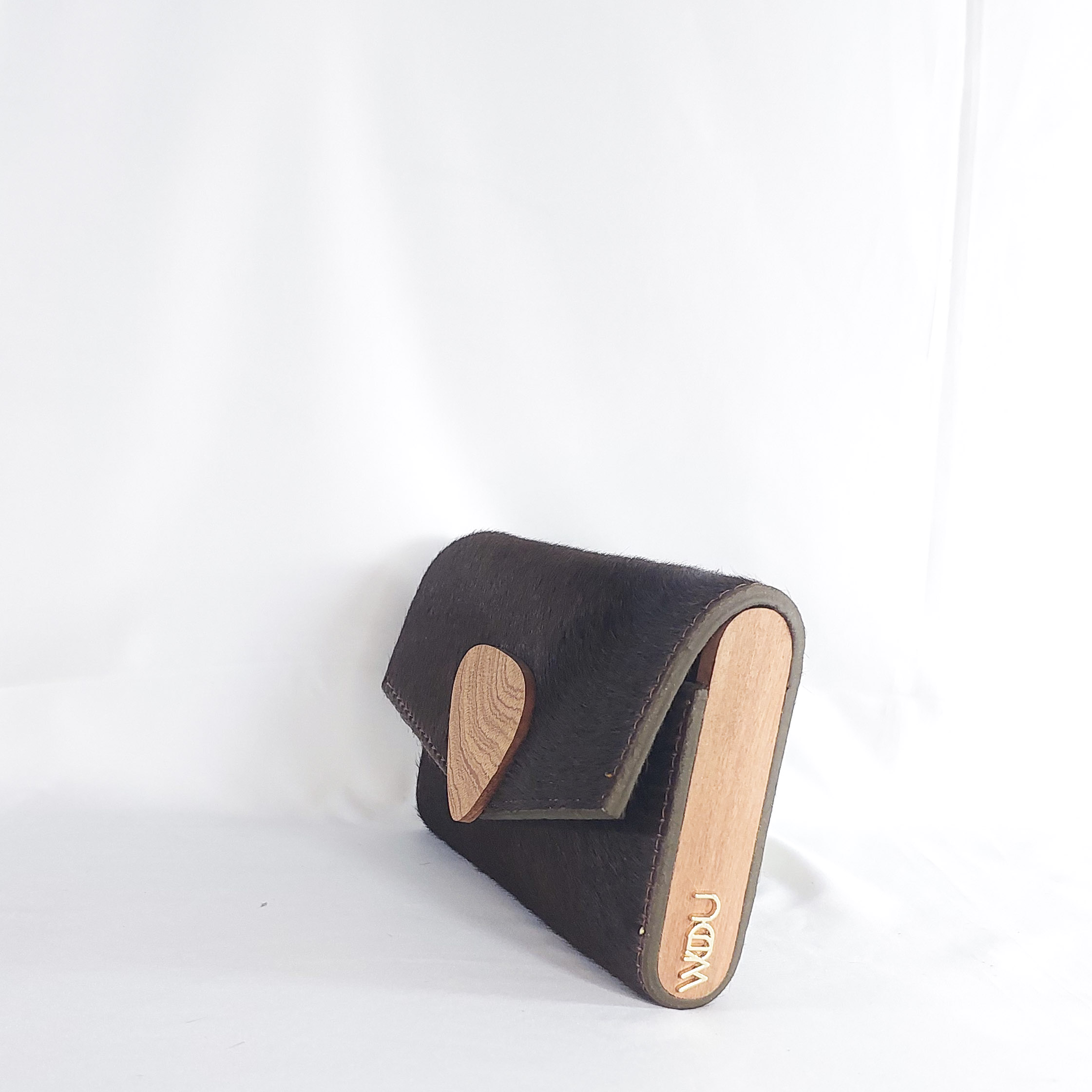 NANA AMA SMALL CLUTCH IN BROWN HAIR-ON-TEXTURE - Image 2